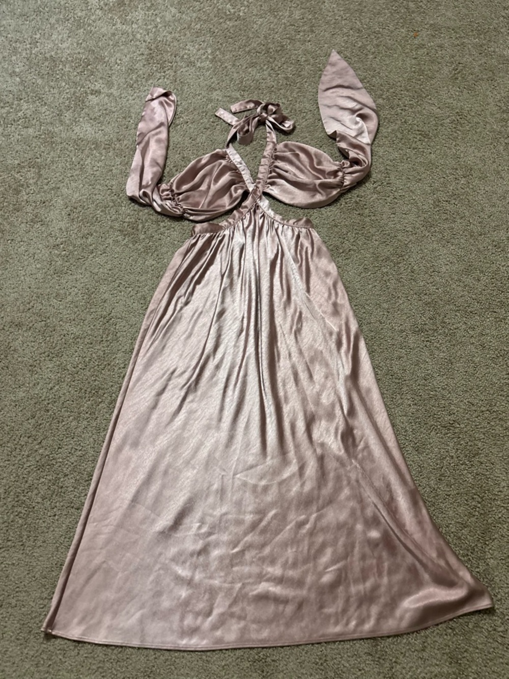 Revolve Line & Dot Emma Cut Out Midi Dress in Mauve Size Medium - Picture 3 of 8